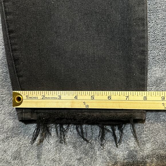 Rewash Brand Jeans Womans 9/29 Black Denim High Rise Raw Hem Distressed Stretch - Picture 11 of 12